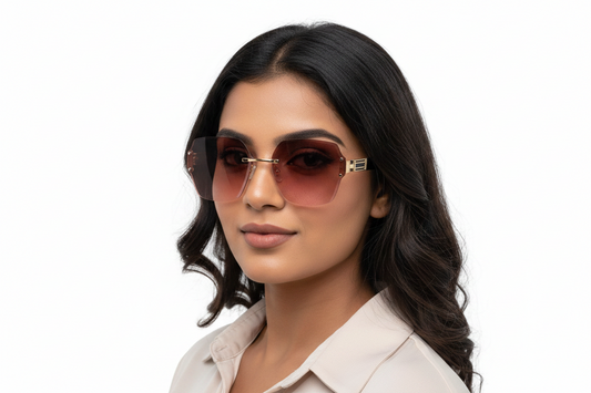 Q40A. Exclusive Rimless sunglass UV400 Retina protected cooling glass