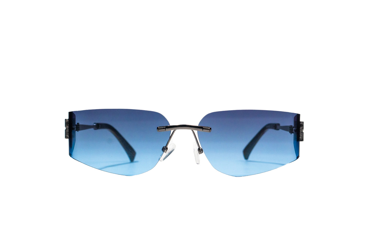 874. Unisex metal Rimless curve sunglass UV400 Retina protected cooling glass