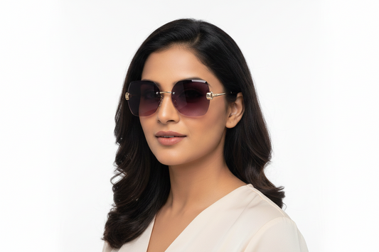 Q37C. Premium Rimless sunglass UV400 Retina protected cooling glass