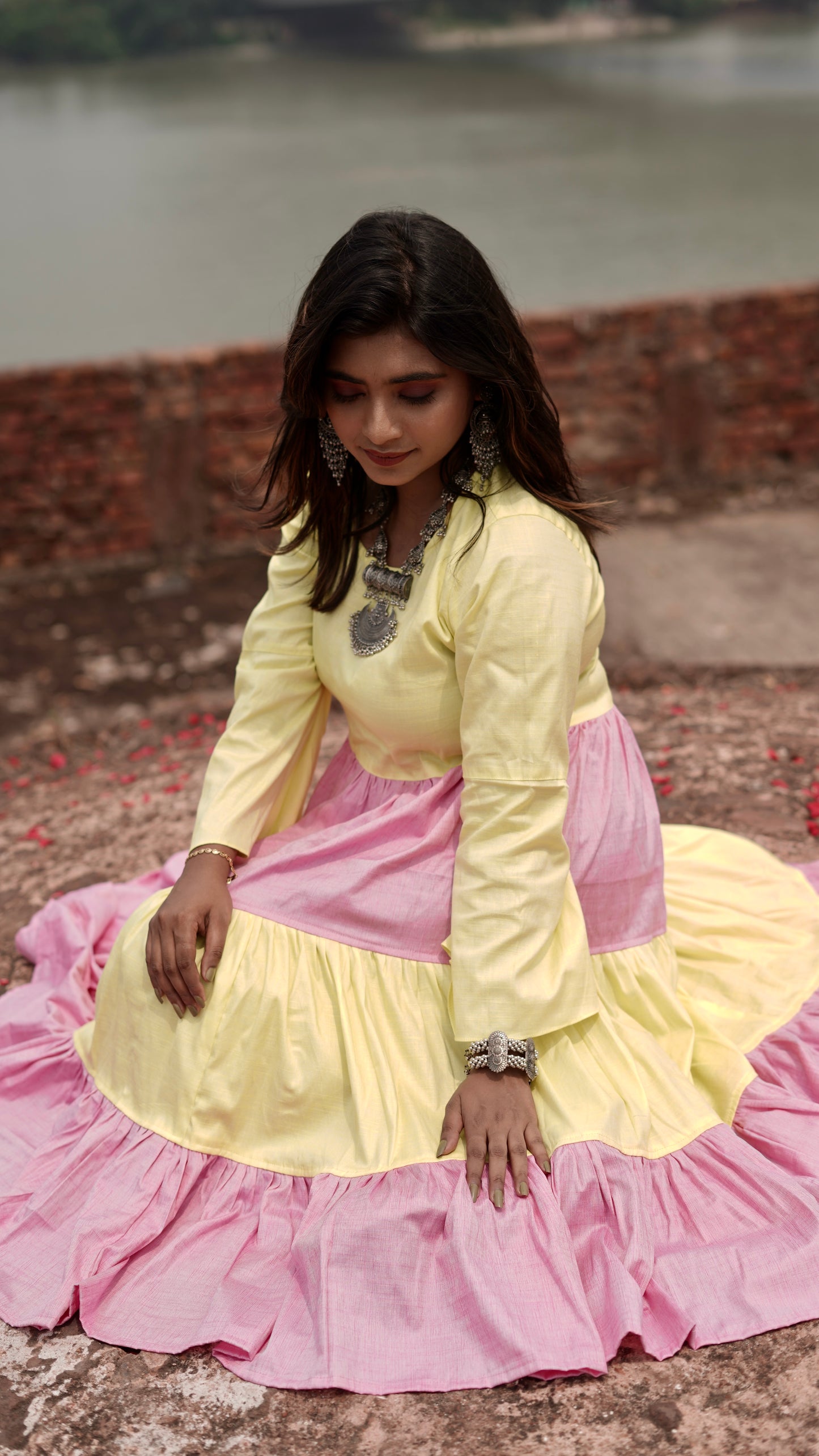 Hyrr Rangoli Gown Lime Pink (23may)