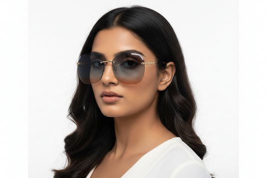 Q38e. Premium Rimless sunglass UV400 Retina protected cooling glass