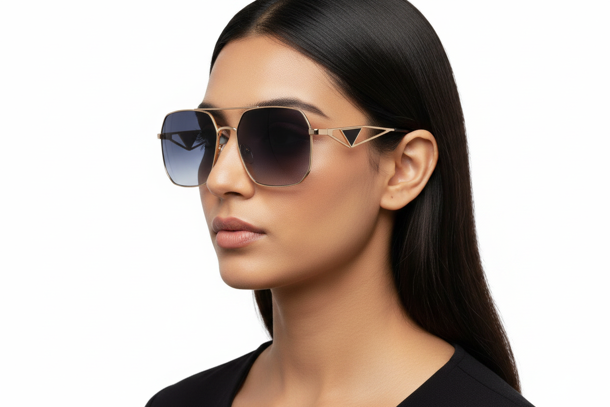 Q131C. Premium metal sunglass UV400 Retina protected cooling glass
