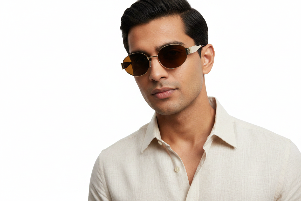897b. Unisex metal trendy Sunglasses, UV400 Retina Protection,Cooling Shield