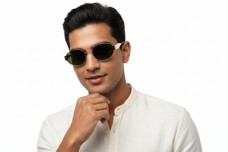 897a. Unisex metal trendy Sunglasses, UV400 Retina Protection,Cooling Shield