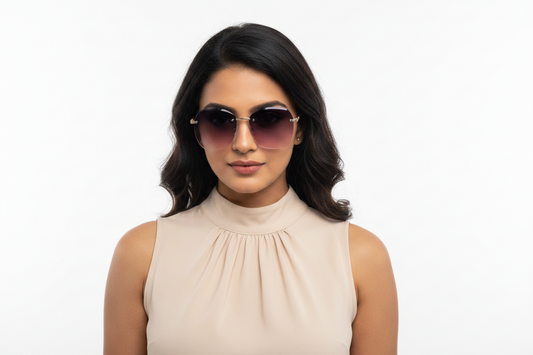 Q38F. Premium Rimless sunglass UV400 Retina protected cooling glass