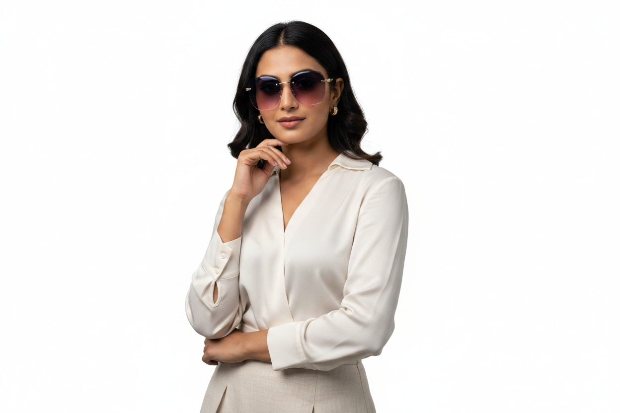 Q38F. Premium Rimless sunglass UV400 Retina protected cooling glass