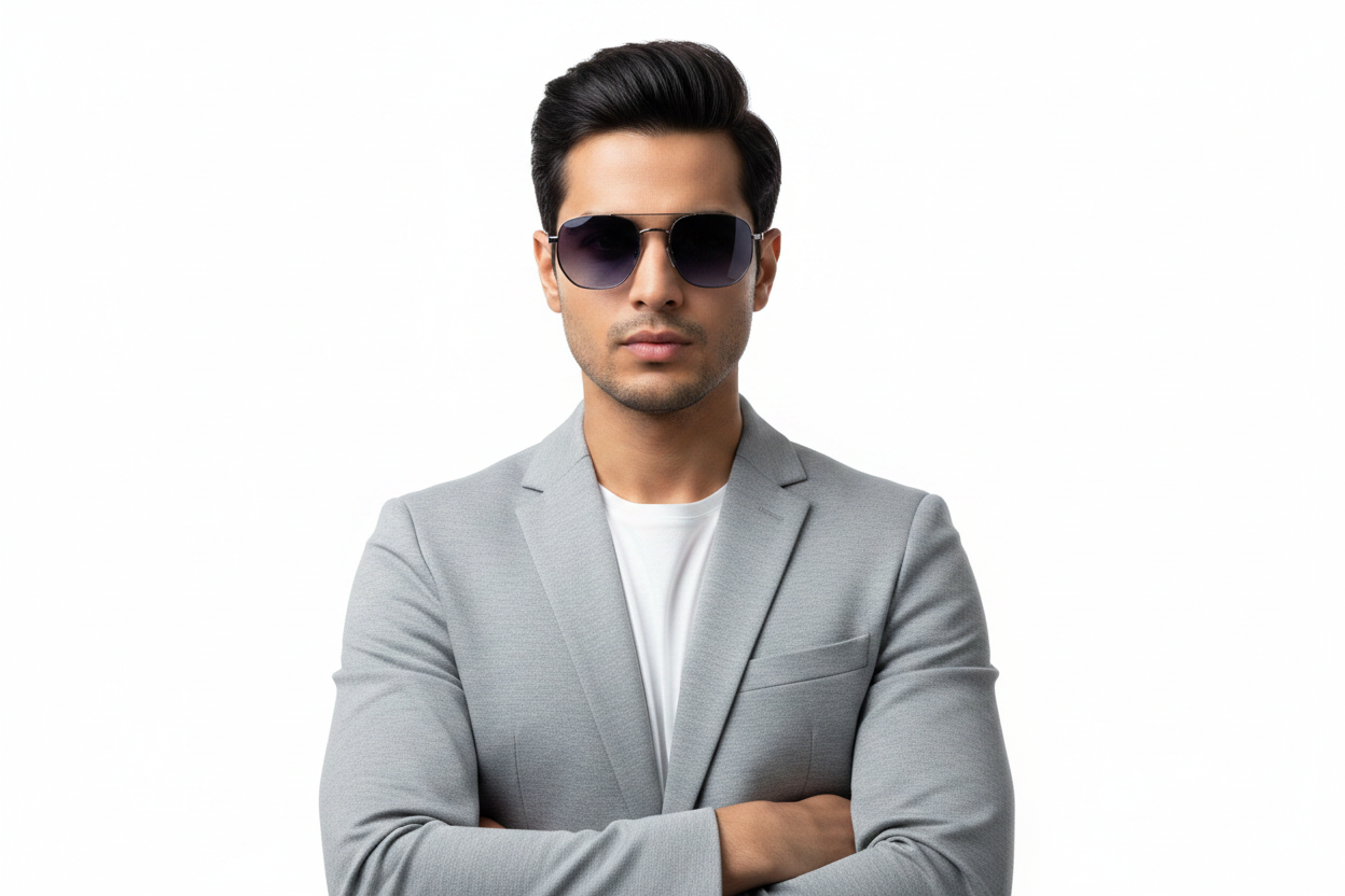 U555B . Unisex metal trendy Sunglasses, UV400 Retina Protection,Cooling Shield