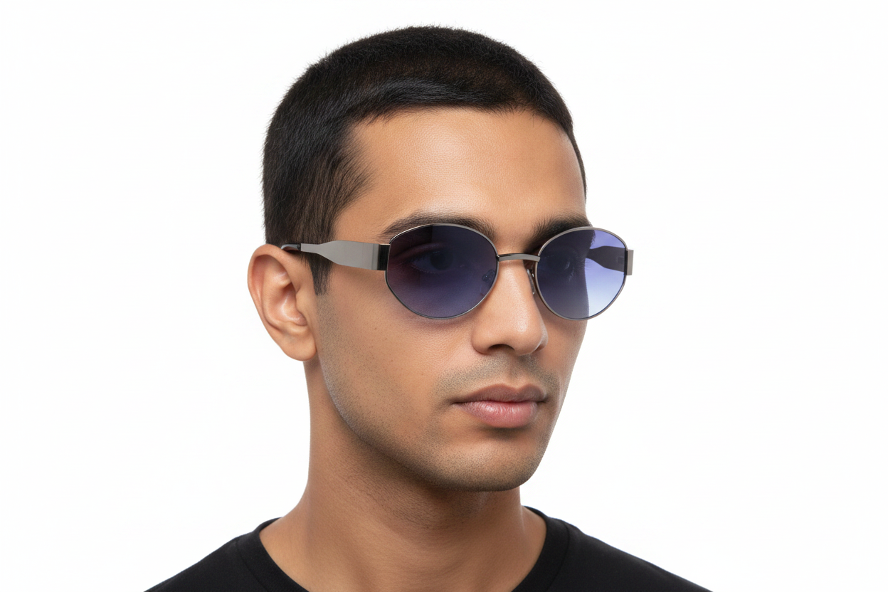 897E. Unisex metal trendy Sunglasses, UV400 Retina Protection,Cooling Shield