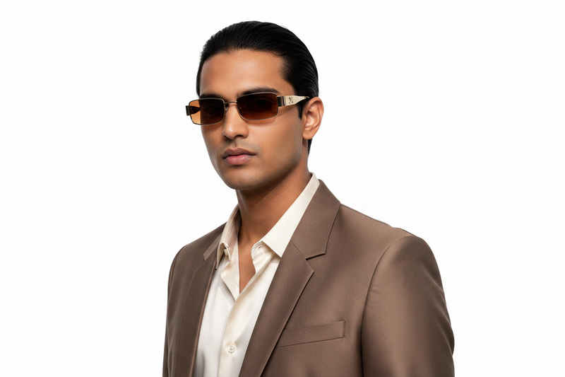 U714B. Unisex metal trendy Sunglasses, UV400 Retina Protection,Cooling Shield