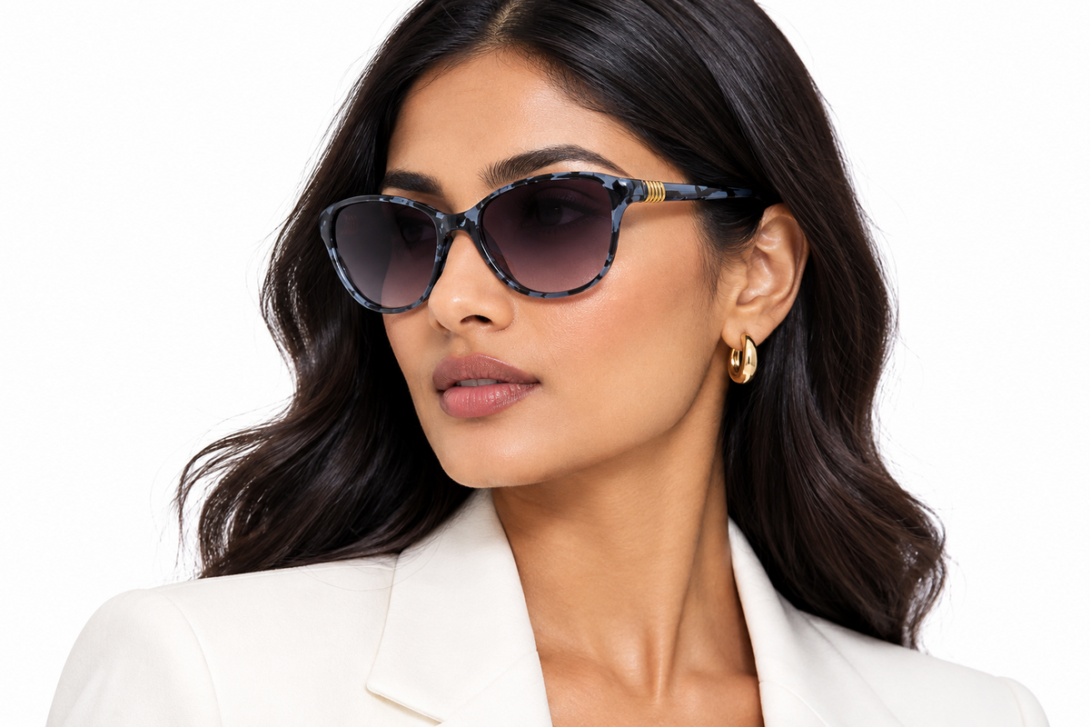 Q182B. Celebrity cat eye sunglasses UV400 Retina protected cooling glass