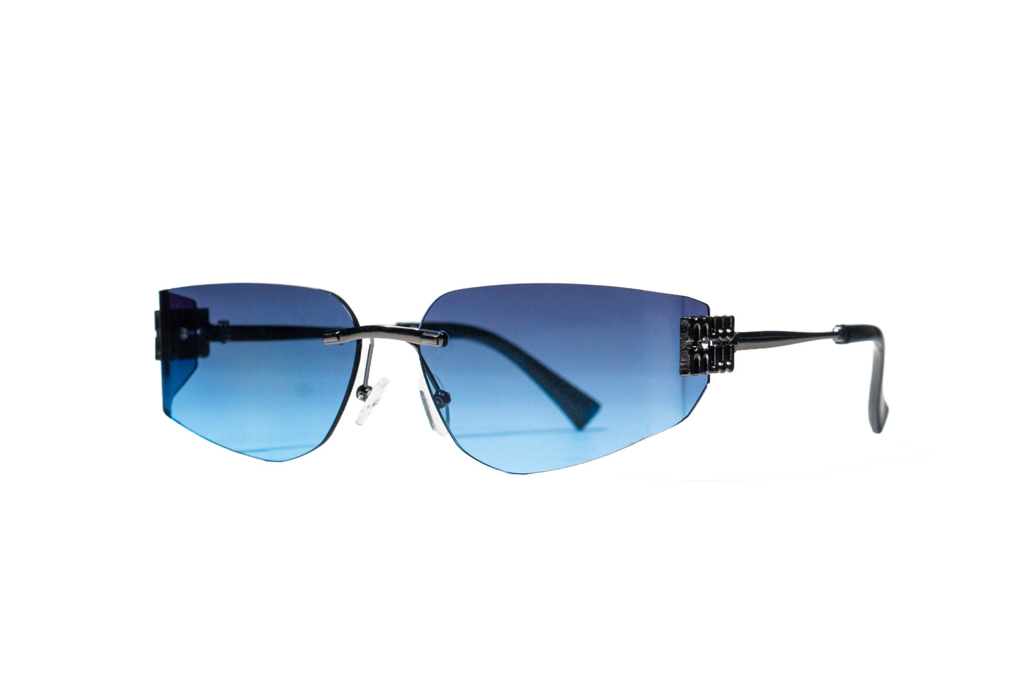 874. Unisex metal Rimless curve sunglass UV400 Retina protected cooling glass