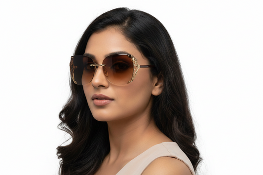 Q283. Premium rimless sunglass UV400 Retina protected cooling glass