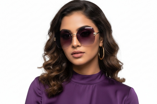 Q37D. Premium Rimless sunglass UV400 Retina protected cooling glass