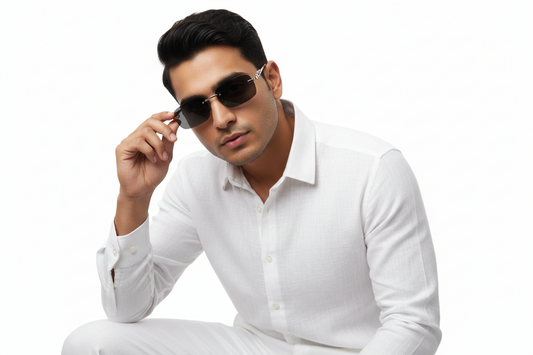 953. Unisex metal Rimless sunglass UV400 Retina protected cooling glass