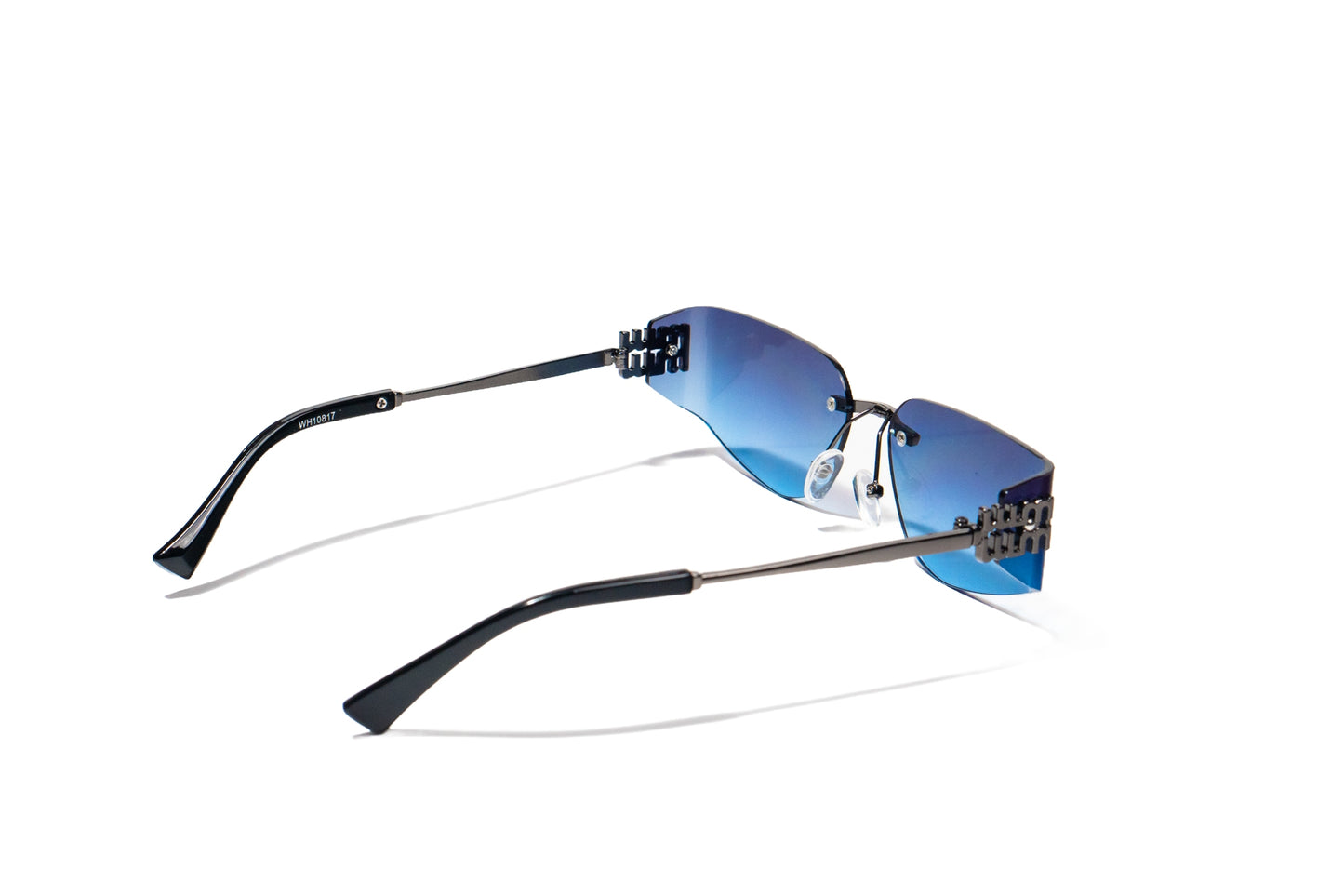 874. Unisex metal Rimless curve sunglass UV400 Retina protected cooling glass