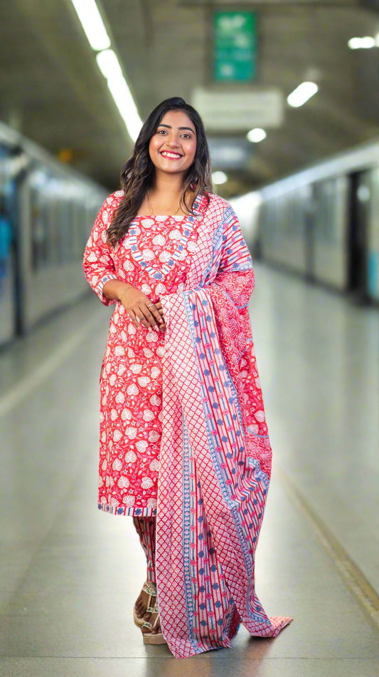 Hyrr Krishnakoli 3pc set Red