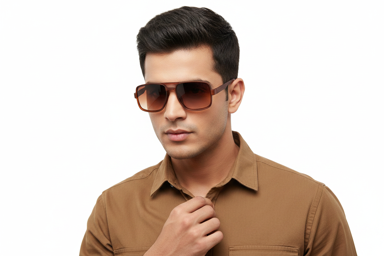 K142d. Men’s Celebrity sunglass UV400 Retina protected cooling glass