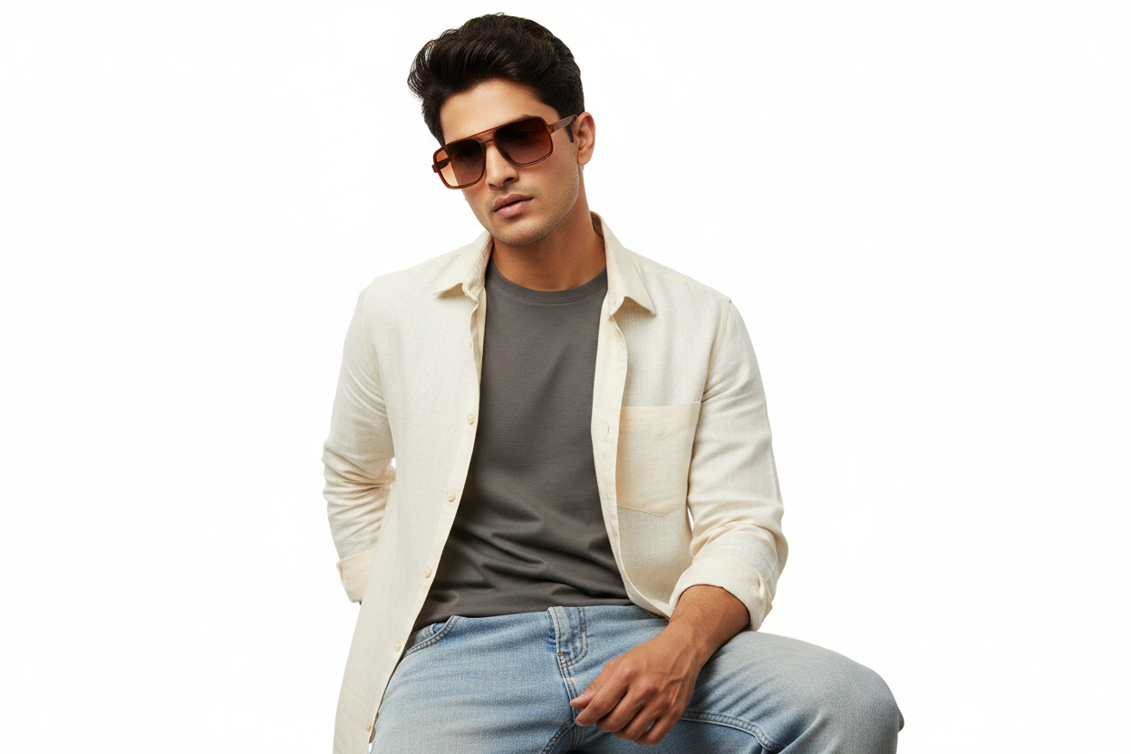 K142d. Men’s Celebrity sunglass UV400 Retina protected cooling glass