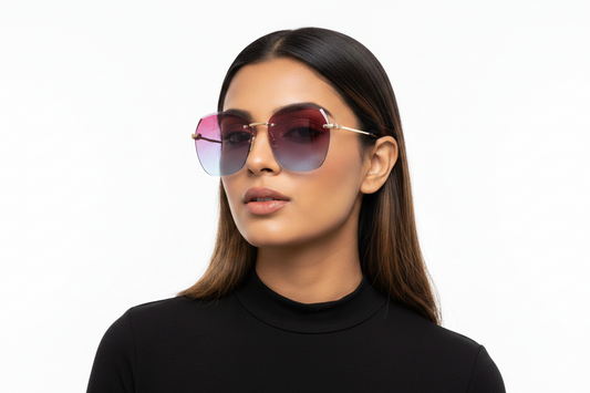 Q38b. Premium Rimless sunglass UV400 Retina protected cooling glass