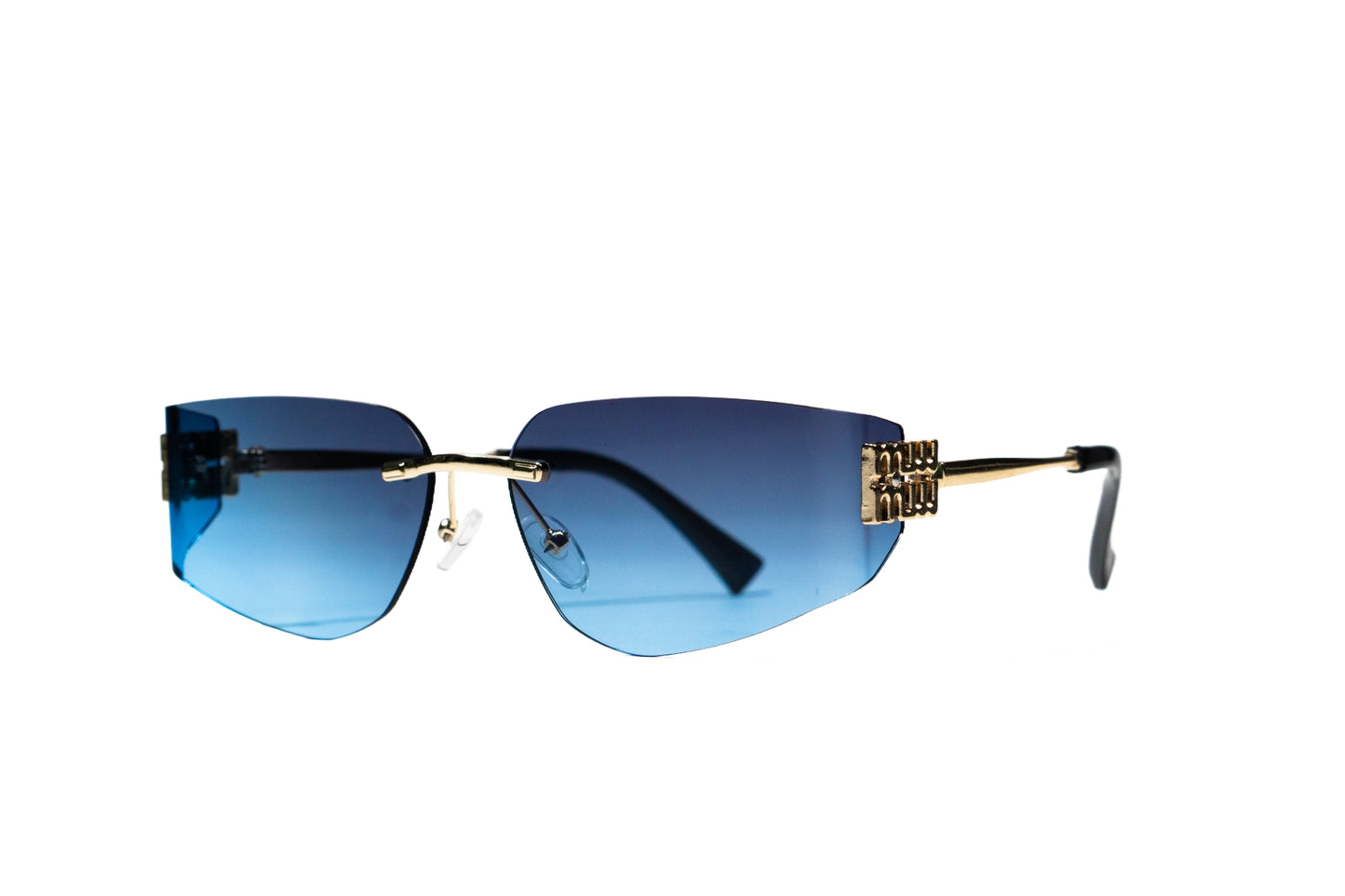 871. Unisex metal Rimless curve sunglass UV400 Retina protected cooling glass