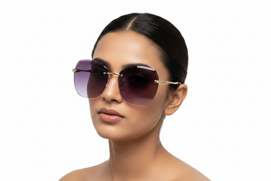 Q38A. Premium Rimless sunglass UV400 Retina protected cooling glass