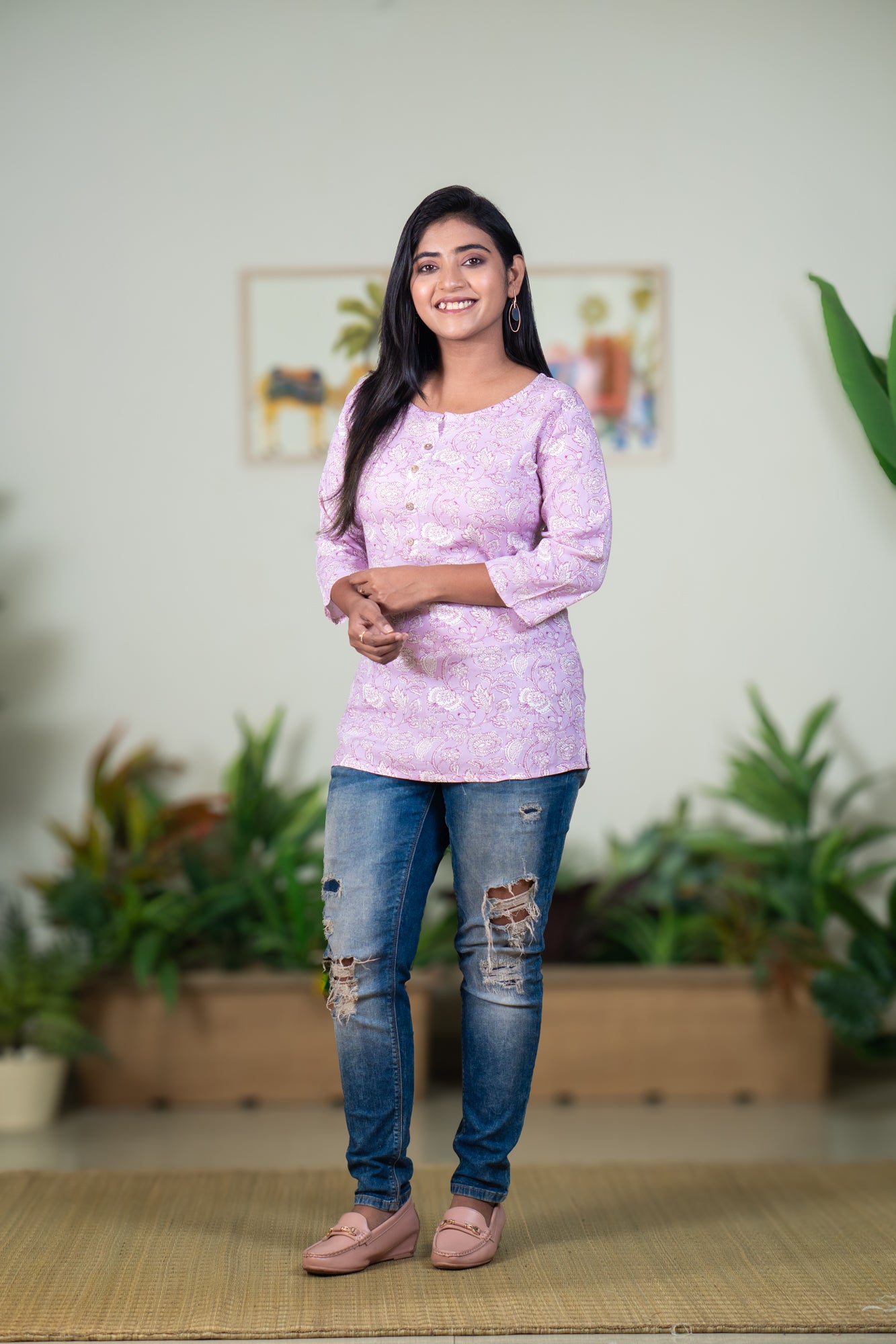 Lavender viscous tunic